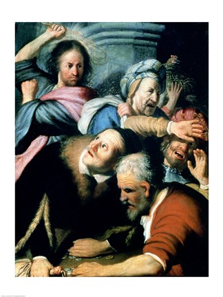 Framed Christ Driving the Moneychangers from the Temple, 1626 Print