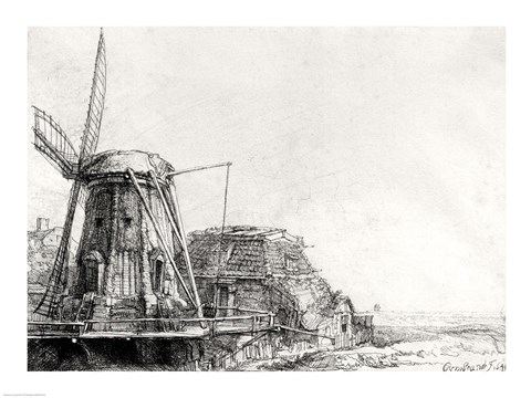 Framed Mill, 1641 Print