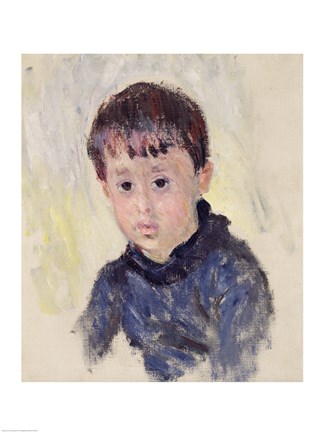 Framed Michel Monet in a Blue Jumper Print
