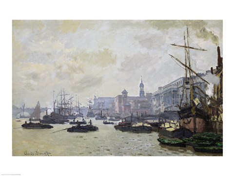 Framed Thames at London, 1871 Print