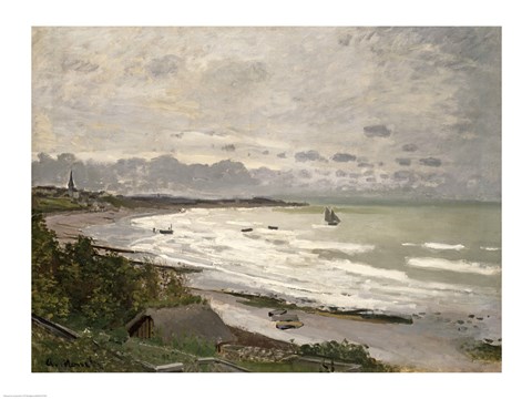 Framed Beach at Sainte Adresse, 1867 Print