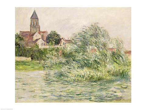 Framed Church and the Seine at Vetheuil, 1881 Print