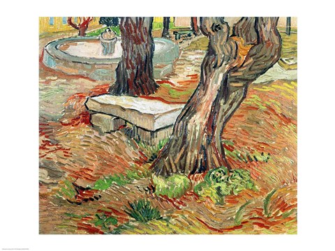 Framed Bench at Saint-Remy, 1889 Print