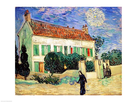 Framed White House at Night, 1890 Print