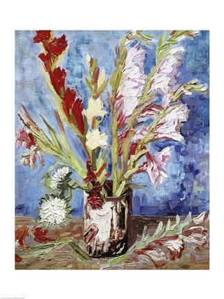 Framed Vase with Gladioli Print