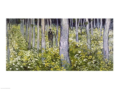 Framed Undergrowth with Two Figures, 1890 Print