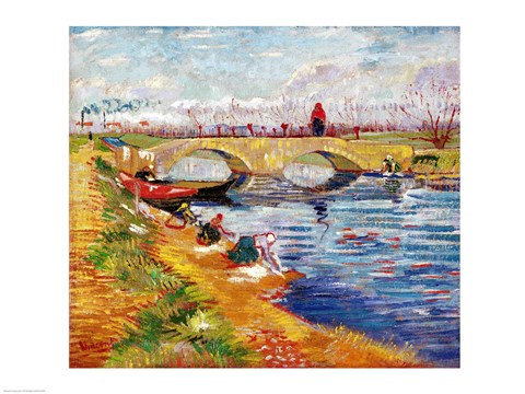 Framed Gleize Bridge over the Vigneyret Canal Print