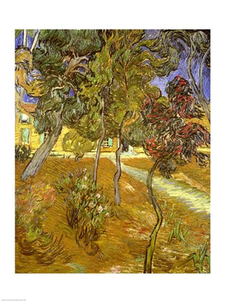 Framed Garden of St. Paul&#39;s Hospital, 1889 Print