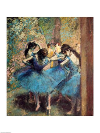 Framed Dancers in Blue, 1890 Print