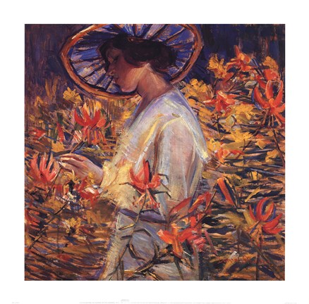Framed In the Garden, 1917 Print