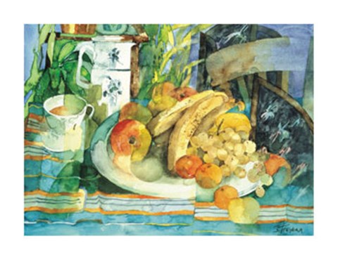 Large Plate of Fruit Fine Art Print by Shirley Trevena at