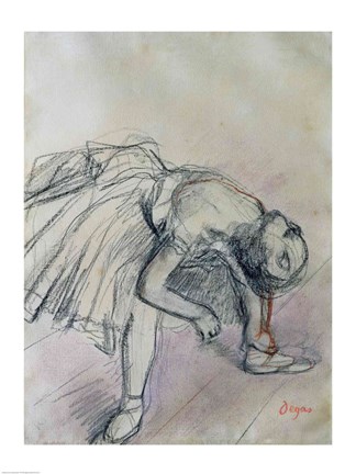 Framed Dancer Fixing her Slipper, c.1865 Print