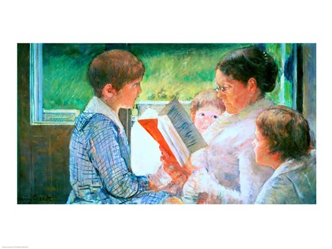 Framed Mrs Cassatt Reading to her Grandchildren, 1888 Print