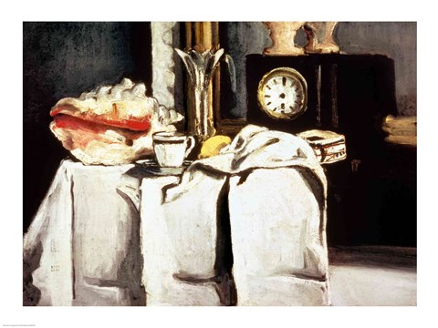 Framed Black Marble Clock, c.1870 Print