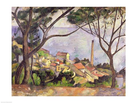 Framed Sea at l&#39;Estaque, 1878 Print