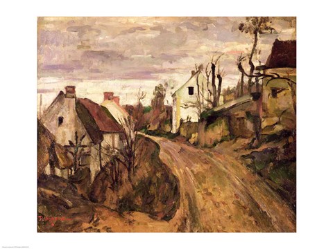 Framed Village Road, Auvers, c.1872-73 Print