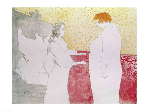 Framed Woman in Bed, Profile - Waking Up, 1896 Print