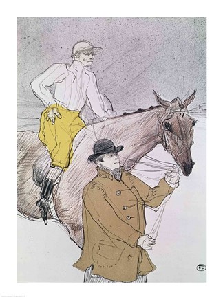 Framed jockey led to the start Print