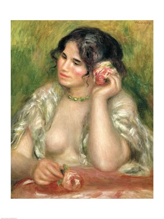 Framed Gabrielle with a Rose, 1911 Print