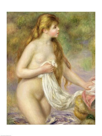 Framed Bather with long hair, c.1895 Print