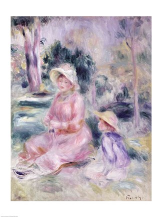 Framed Madame Renoir and her son Pierre, 1890 Print