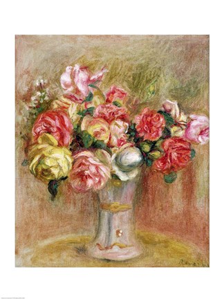Framed Roses in a Sevres vase Print