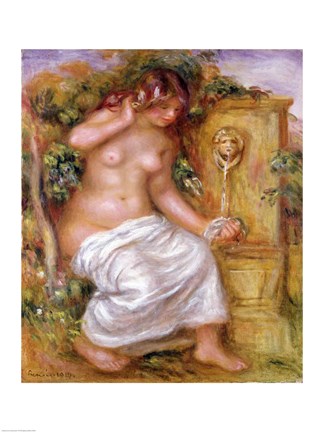 Framed Bather at the Fountain, 1914 Print