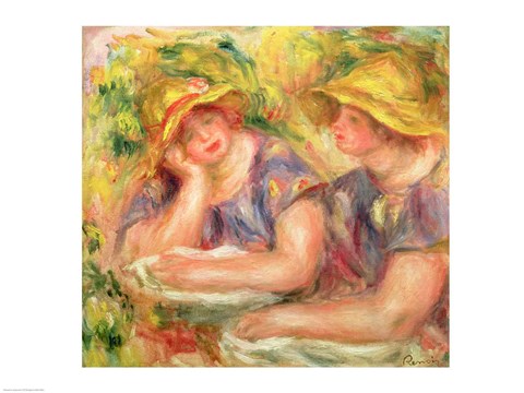 Framed Two women in blue blouses, 1919 Print