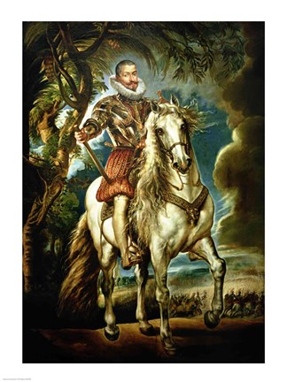 Framed Equestrian portrait of the Duke of Lerma Print