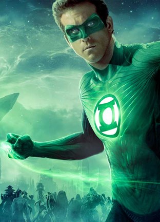 Framed Green Lantern - Light up Print