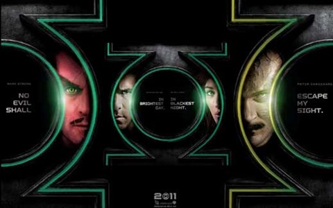 Framed Green Lantern - faces Print