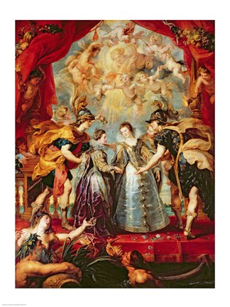 Framed Medici Cycle: Exchange of the Two Princesses of France and Spain Print