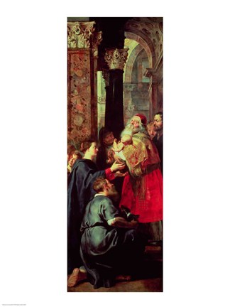 Framed Presentation in the Temple, right panel from the Descent from the Cross triptych Print