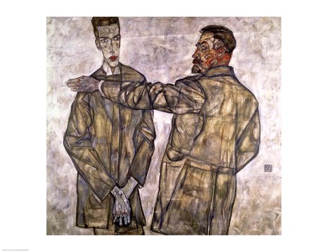 Framed Double Portrait of Otto and Heinrich Benesch Print