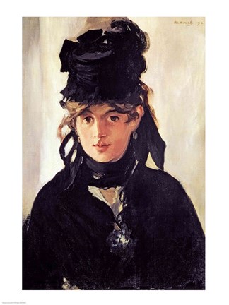 Framed Berthe Morisot with a Bouquet of Violets, 1872 Print