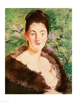 Framed Woman in a fur coat Print