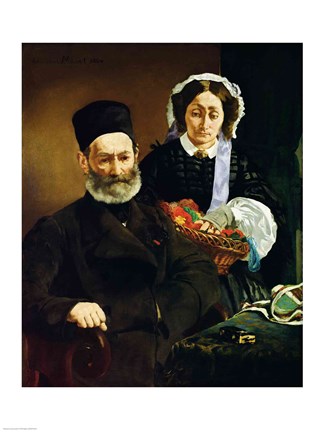 Framed Portrait of Monsieur and Madame Auguste Manet, 1860 Print