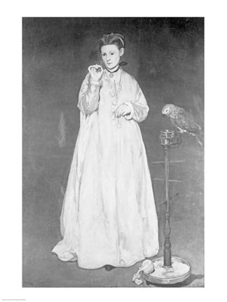 Framed Woman with a Parrot, 1866 Print
