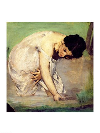 Framed Dejeuner sur l&#39;Herbe, 1863 (woman detail) Print