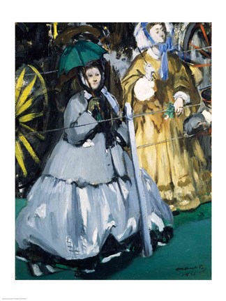 Framed Women at the Races, 1865 Print