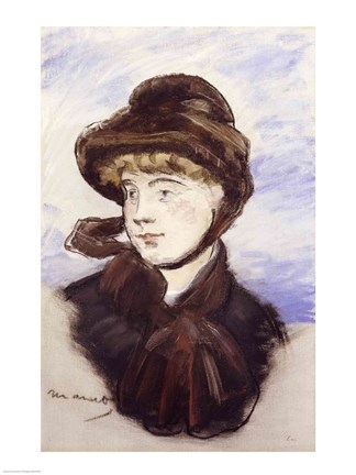 Framed Young Girl in a Brown Hat, 1882 Print
