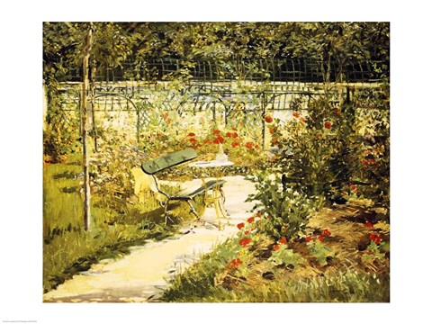 Framed Bench, The Garden at Versailles Print