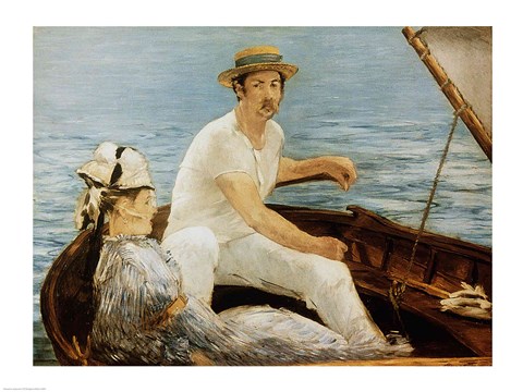 Framed Boating, 1874 Print