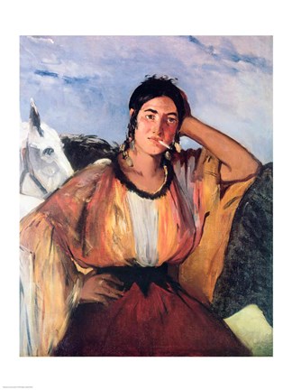 Framed Gypsy with a Cigarette Print