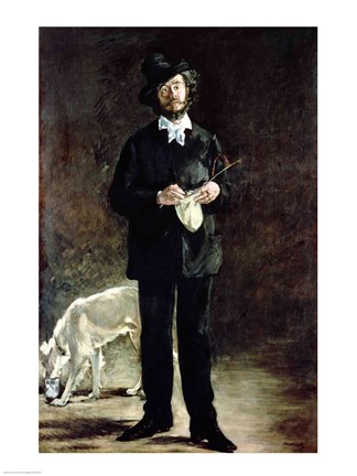 Framed Portrait of Gilbert Marcellin Desboutin, 1875 Print