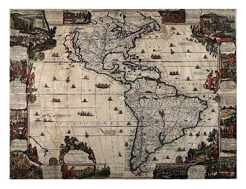 Framed North and South America Print