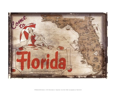Framed Come to Florida Print
