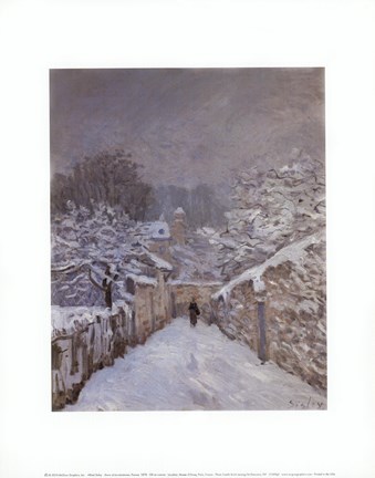 Framed Snow at Louveciennes, France, 1878 Print