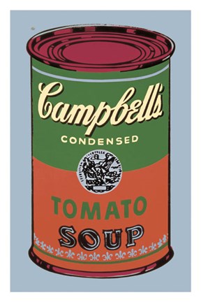 Framed Campbell&#39;s Soup Can, 1965 (green &amp; red) Print