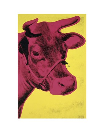 Framed Cow, 1966 (yellow &amp; pink) Print